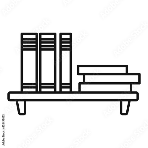 Book shelf icon, outline style