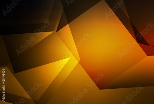 Dark Orange vector polygonal background.