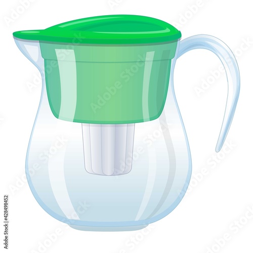 Filter pitcher icon, cartoon style