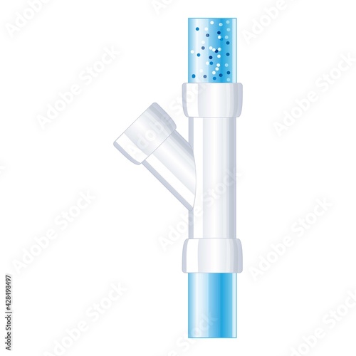 Filter pipe icon, cartoon style