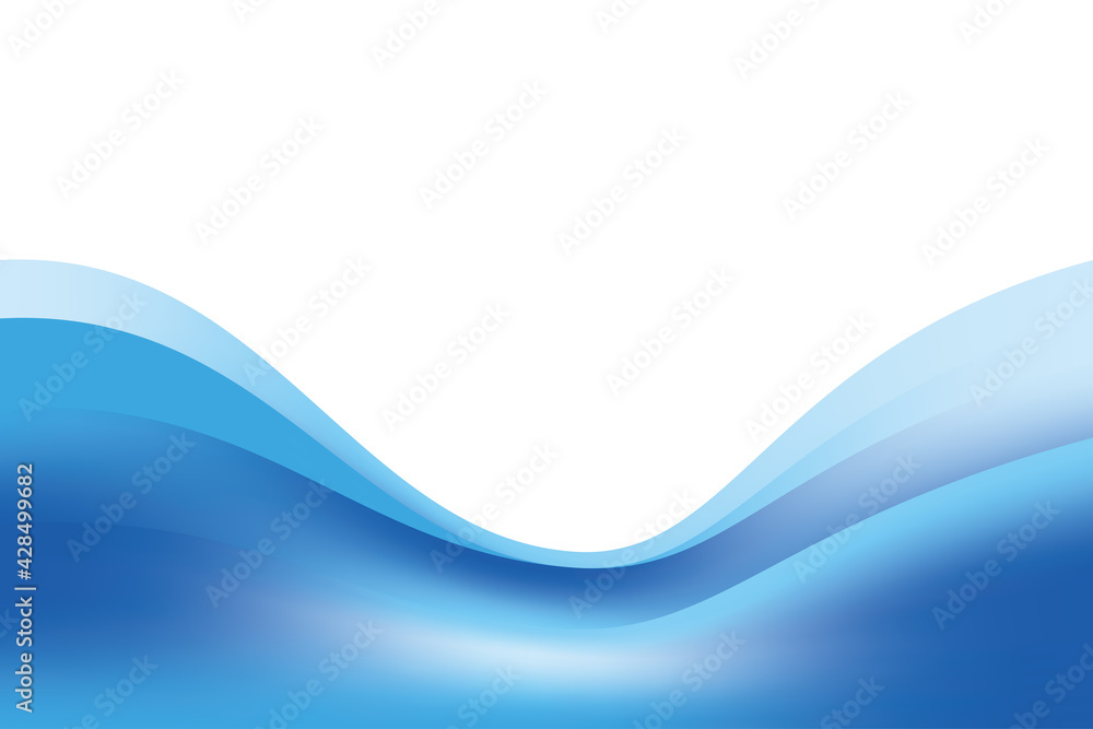 Obraz premium Abstract Smooth Blue Wavy Background Design Template Vector, Professional Fresh Blue Mesh Gradient Element with Copy Space for Text