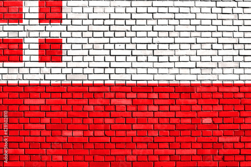 flag of Province of Utrecht painted on brick wall