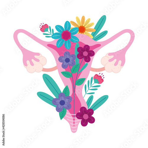 vagina with colors flowers
