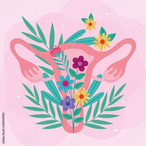 pink vagina with flowers