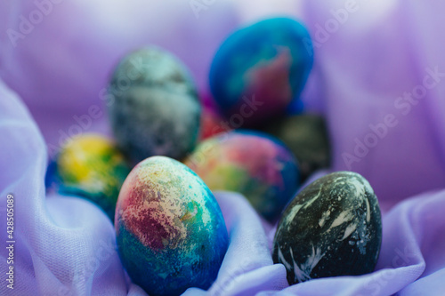 DIY colorful Easter eggs 10 pieces: hibiscus, blue, green, yellow, purple, pink, red, speck