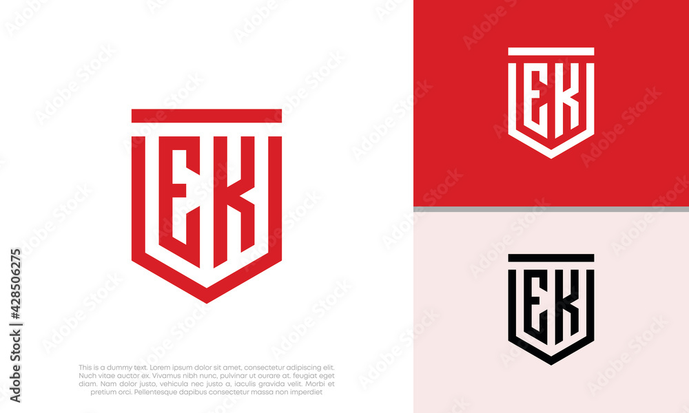 EK logo letter design Stock Vector