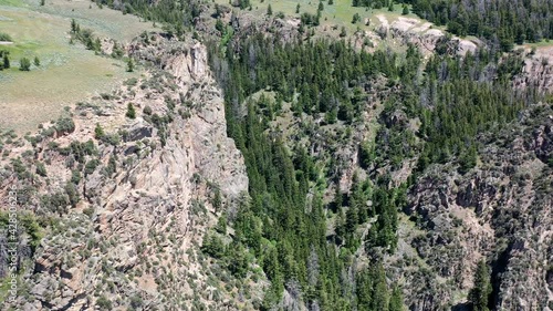 aerial drone over  Wyoming in Bighorn Mountains  photo