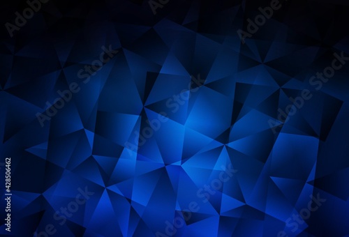 Dark BLUE vector polygonal template.
