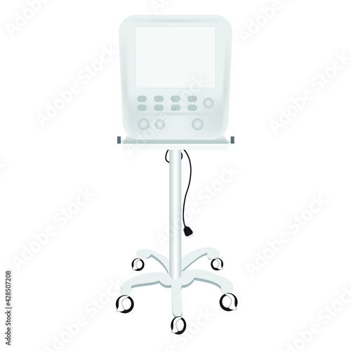Illustration of Medical Emergeny Ventilator on ICU ventilation device in the Hospital isolate, Medical eqiupment  on white background.