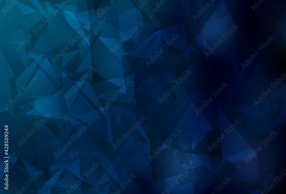 Fototapeta premium Dark BLUE vector polygon abstract layout.