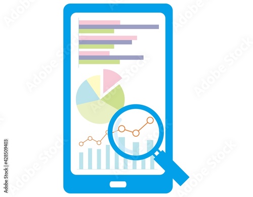 スマートフォン01_01（検索をしてグラフを表示しているスマートフォンの画面）