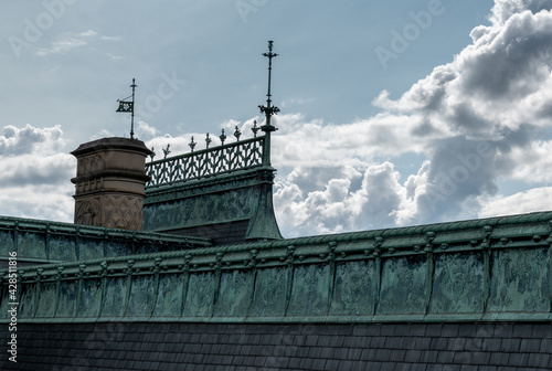 The copper domes of the Biltmore house roof photo