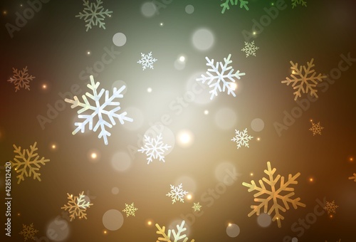 Dark Green  Yellow vector backdrop in holiday style.