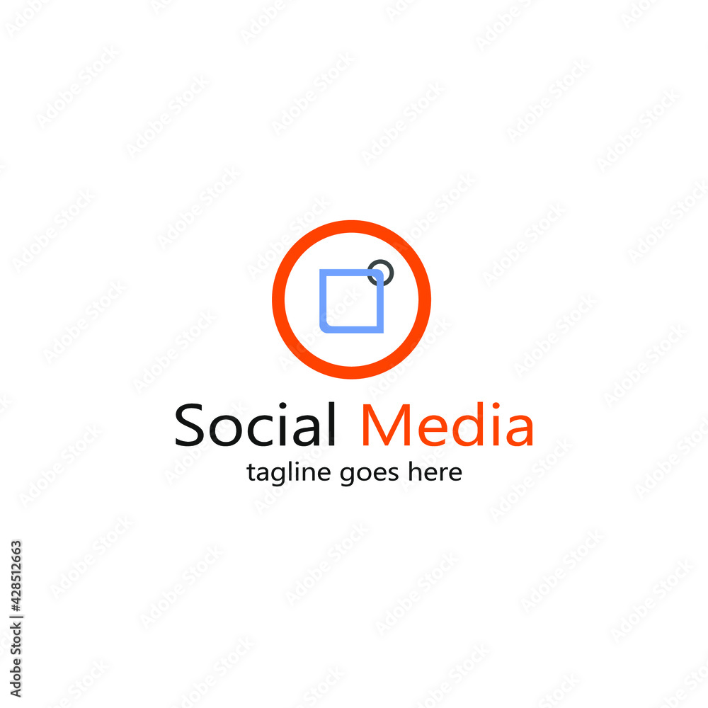 Abstract logo for social media with combined circles and squares in it Abstract logo for social media with combined circles and squares in it