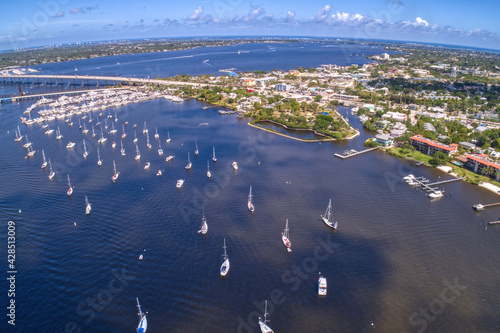 Aerial view of Stuart, small city in Southern Florida