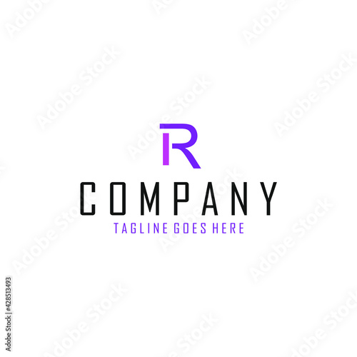 abstract pink and purple letter R logo