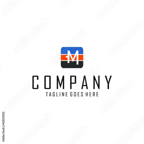 Free Download letter M logo in a multi-colored box - GFXLoad