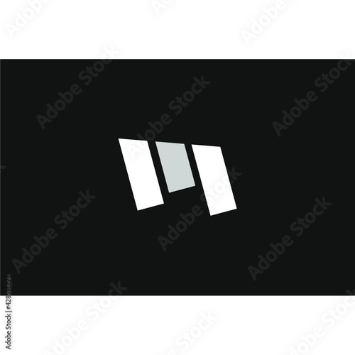abstract logo letter M in white and gray color