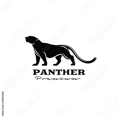 premium black panther vector logo illustration design