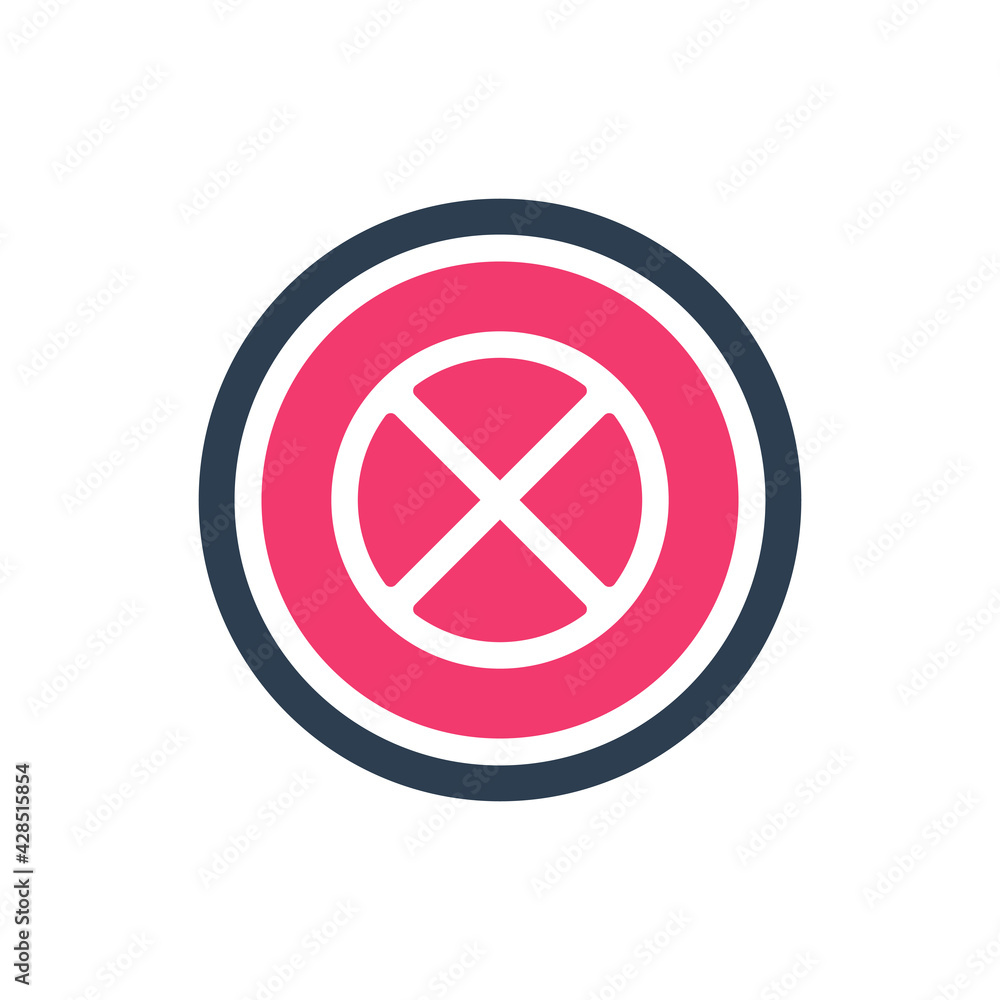 Cancel icon design, stop sign illustration, forbidden access symbol - Vector Cancel icon design, stop sign illustration, forbidden access symbol - Vector