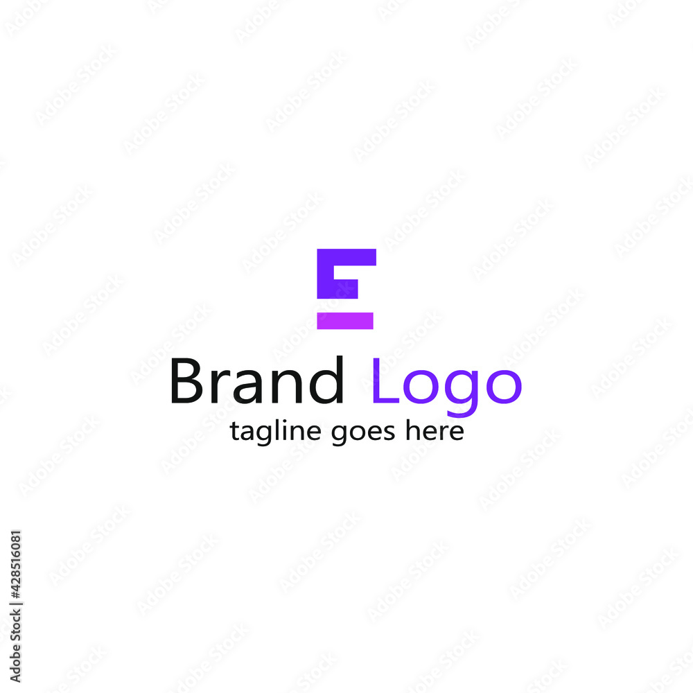 abstract purple and pink letter E logo