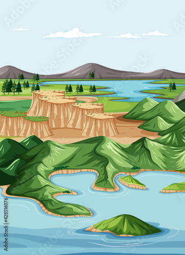 Nature geographic landscape vector © blueringmedia