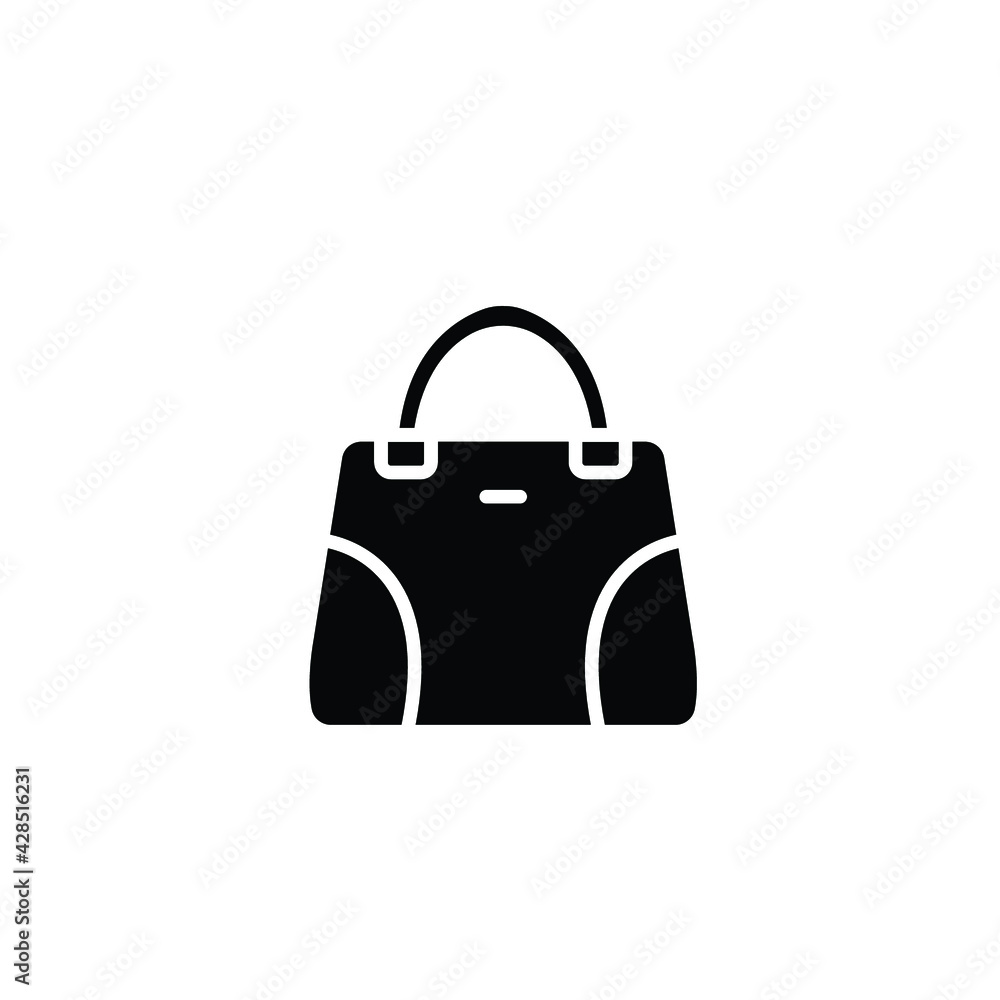 handbag icon, Simple filled woman bag accessory. handle, female Fashion bag. Women purse, Baguette Ladies elegance Bucket. solid style, vector illustration design on white background. EPS 10 handbag icon, Simple filled woman bag accessory. handle, female Fashion bag. Women purse, Baguette Ladies elegance Bucket. solid style, vector illustration design on white background. EPS 10