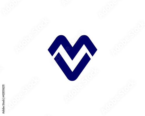 VM MV letter logo design vector template