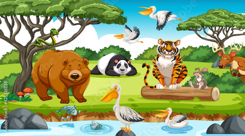 Wild animals in the jungle