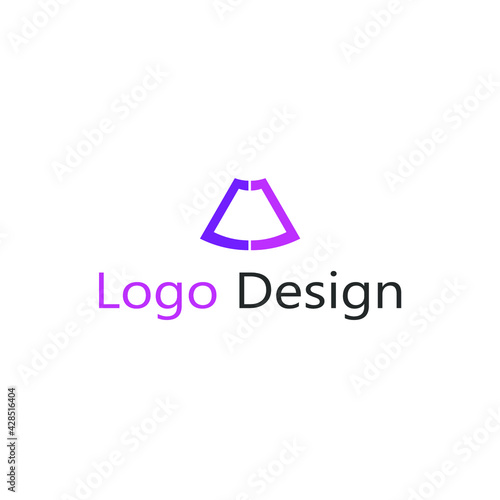 center truncated square pyramid logo abstract