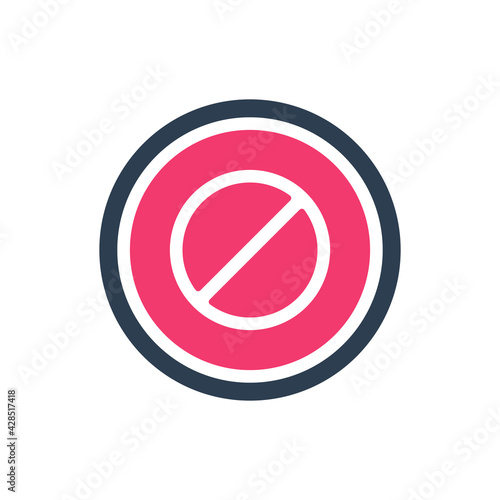 Forbidden logo template, prohibition symbol vector, not allowed sign illustration, cancel icon design