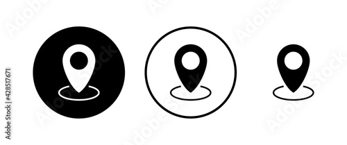 Pin icons set. Location icon. Map pointer icon. Point. Locator. Address