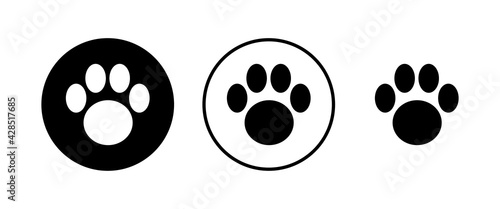 Paw icons set. Paw Print icon
