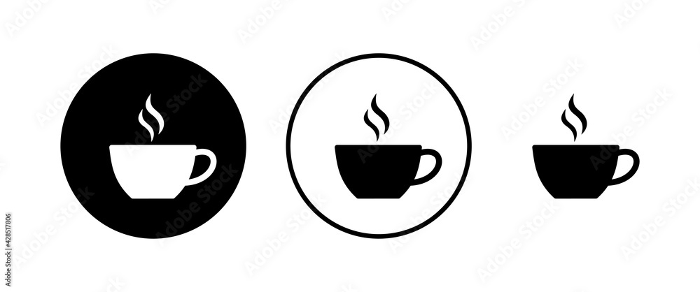 Coffee cup vector icons set. Coffee cup icon. Coffee vector icon. Tea