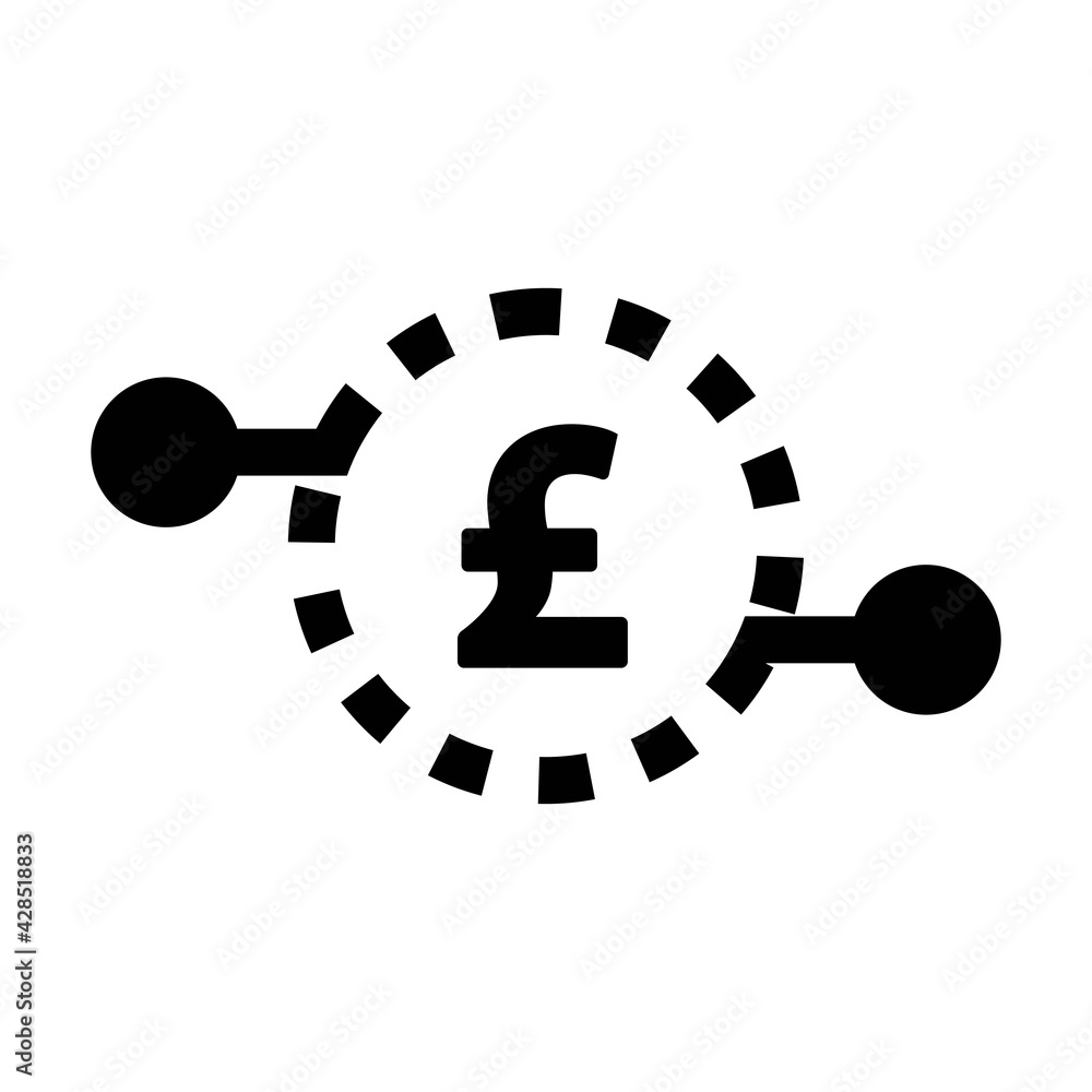 Digital pound coin icon vector currency symbol for digital transactions for asset and wallet in a flat color glyph pictogram illustration Digital pound coin icon vector currency symbol for digital transactions for asset and wallet in a flat color glyph pictogram illustration