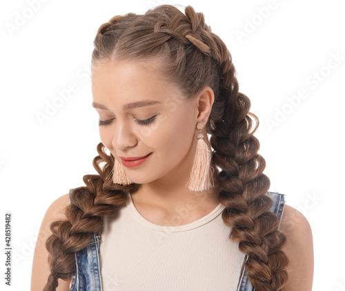 Beautiful young woman with ...