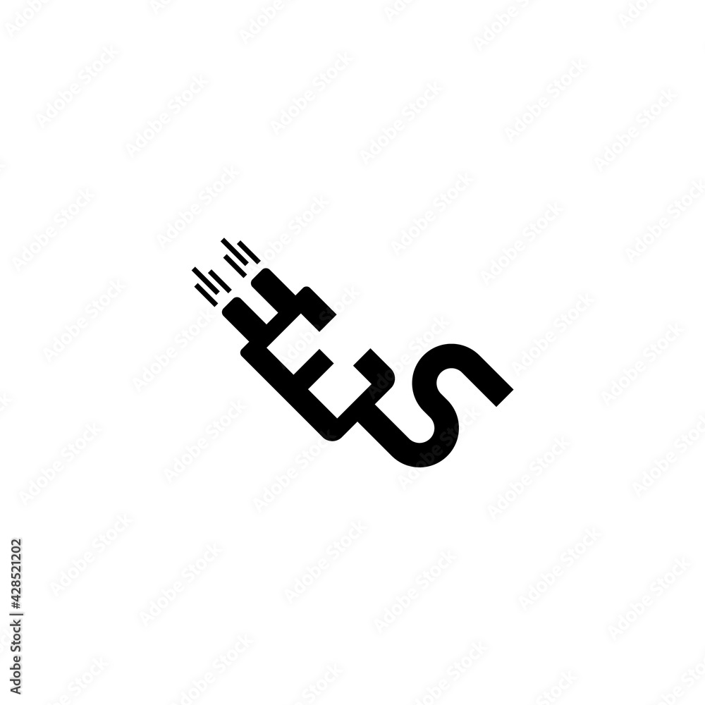 Sports exhaust system, initial letters E and S. Creative logo design. Sports exhaust system, initial letters E and S. Creative logo design.