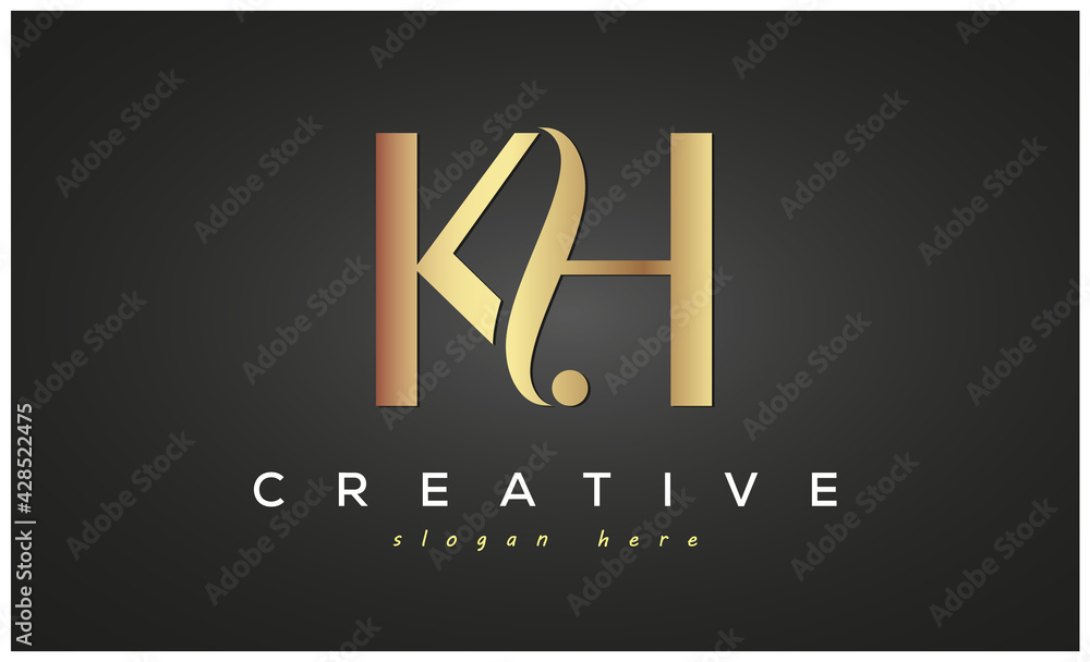 KH creative luxury logo design Stock Vector | Adobe Stock