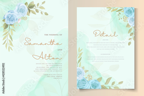 Beautiful hand drawn wedding invitation design set