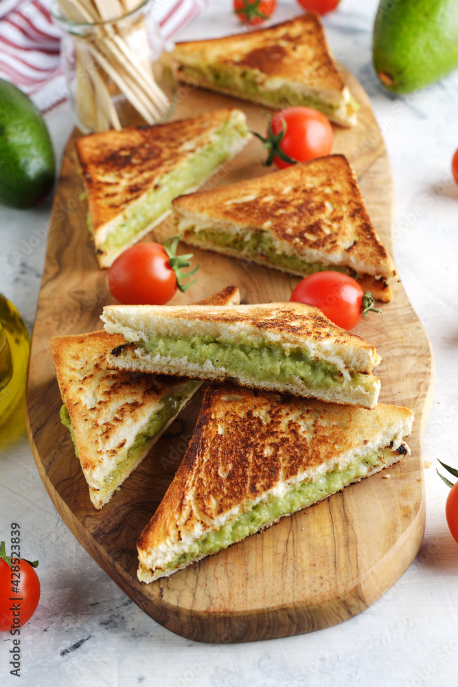Avocado grilled cheese sandwich