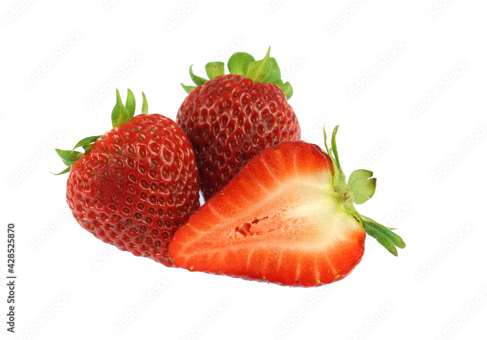 fresh strawberries isolated on white background fresh strawberries isolated on white background