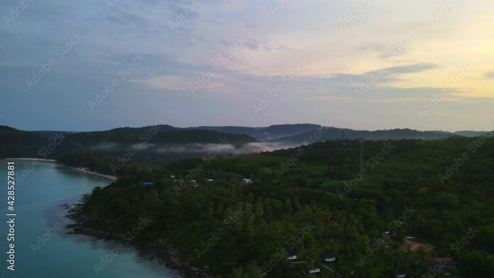 Aerial view of nature tropical paradise island beach enjoin a good summer beautiful time on the beach with clear water and blue sky in Koh kood or Ko Kut, Trat Thailand. Aerial view of nature tropical paradise island beach enjoin a good summer beautiful time on the beach with clear water and blue sky in Koh kood or Ko Kut, Trat Thailand.