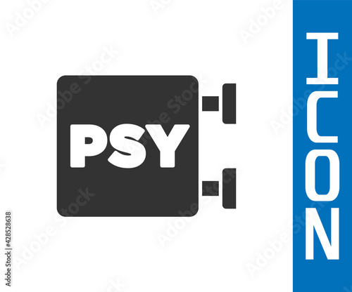 Grey Psychology icon isolated on white background. Psi symbol. Mental health concept, psychoanalysis analysis and psychotherapy. Vector