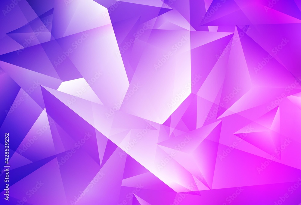 Fototapeta premium Light Purple, Pink vector texture with triangular style.