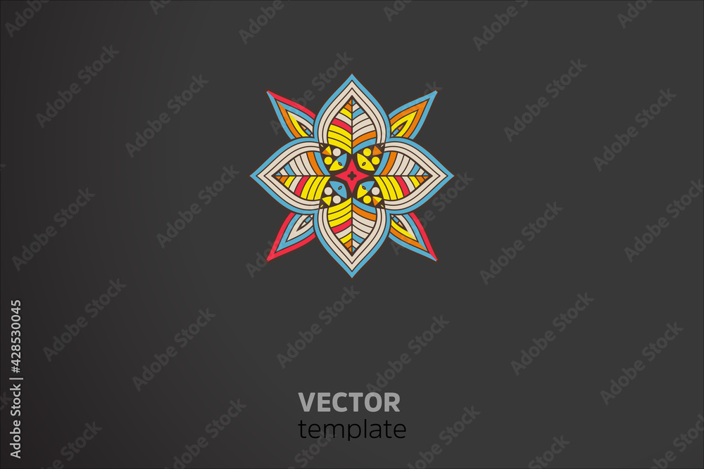 Vector indian Mandala round element Vector indian Mandala round element