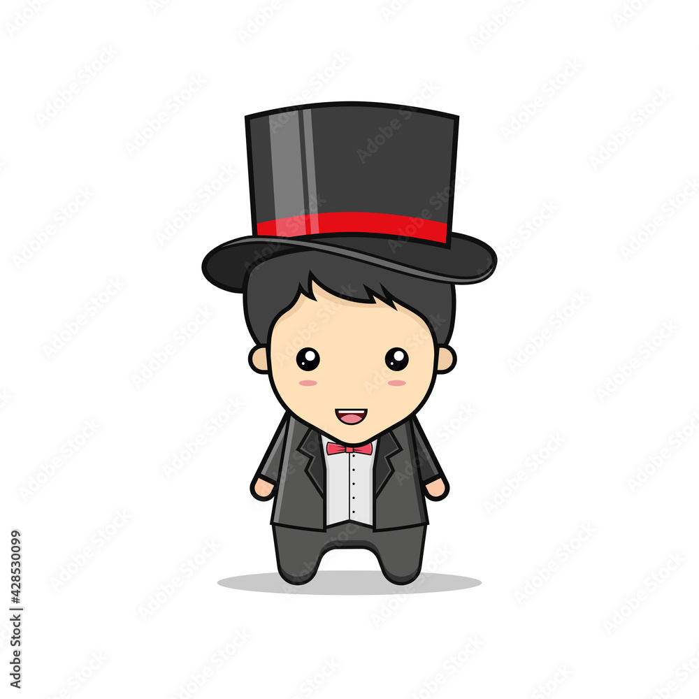 Kawaii illustration kid magician vector graphics