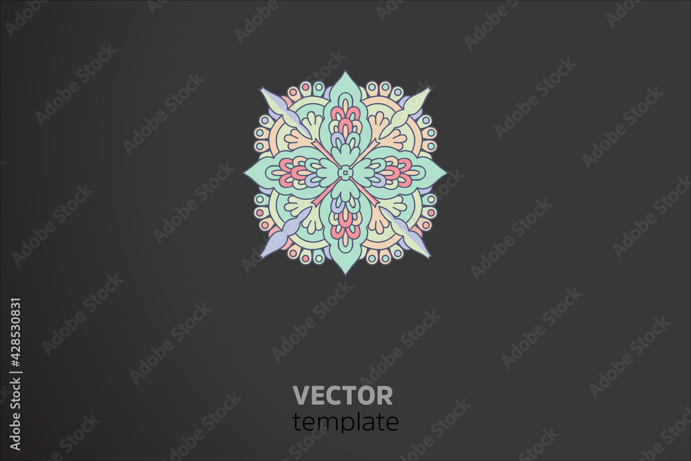 Vector indian Mandala round element Vector indian Mandala round element