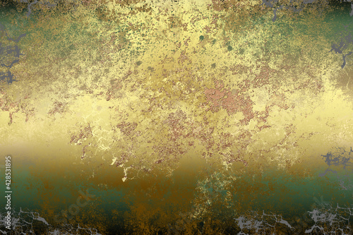 Golden abstract  decorative paper texture  background  for  artwork  - Illustration  © Ustymenko