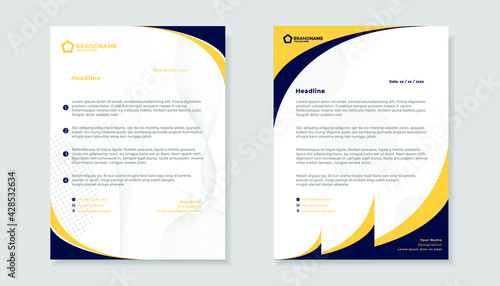 Abstract corporate and modern letterhead template design for your business with full vector