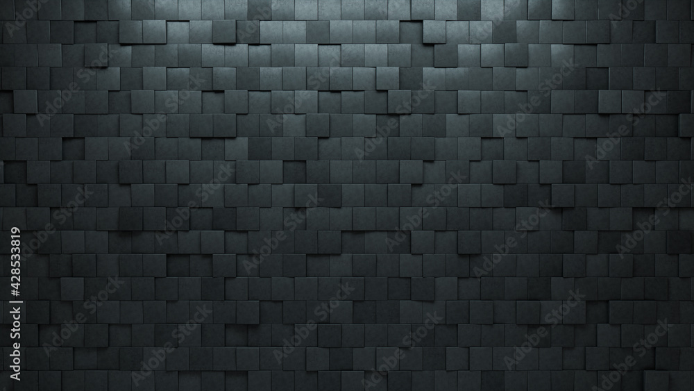 Square Tiles arranged to create a Futuristic wall. Concrete, Semigloss Background formed from 3D blocks. 3D Render Square Tiles arranged to create a Futuristic wall. Concrete, Semigloss Background formed from 3D blocks. 3D Render
